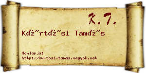 Kürtösi Tamás névjegykártya